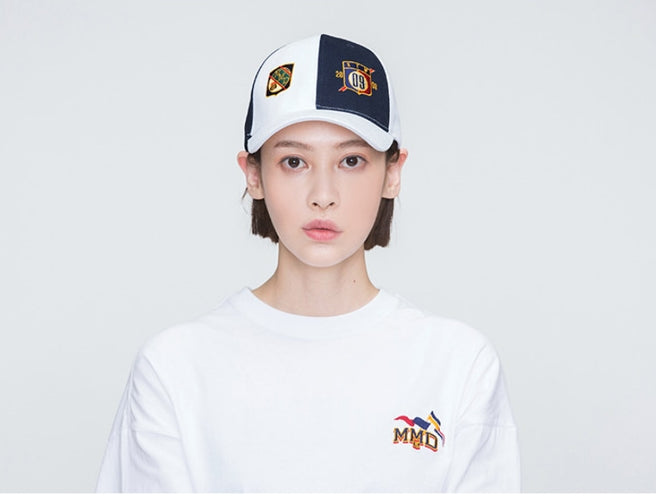 ロマンティッククラウン(ROMANTIC CROWN) Color Block Ball Cap_White