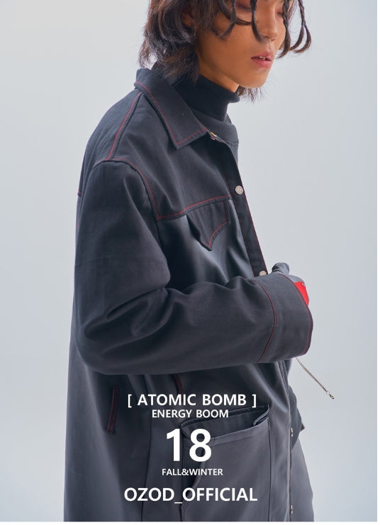 オージーオーディー(OZOD) DENIM LEATHER JACKET