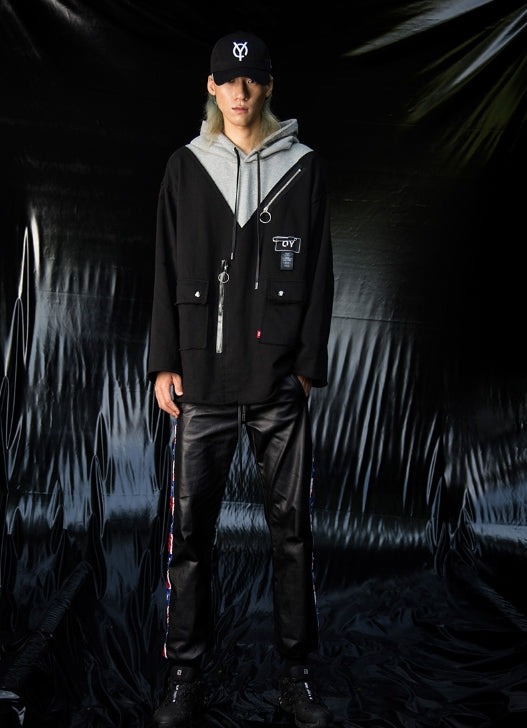 オーワイ(OY) CUT HEAVY HOODY (ブラック)