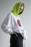 オーワイ(OY) CHECK PATCH HOODIE (ホワイト)