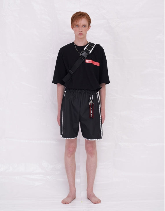 オーワイ(OY)　TAPE HALF PANTS - BK