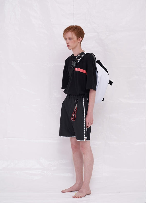 オーワイ(OY)　TAPE HALF PANTS - BK