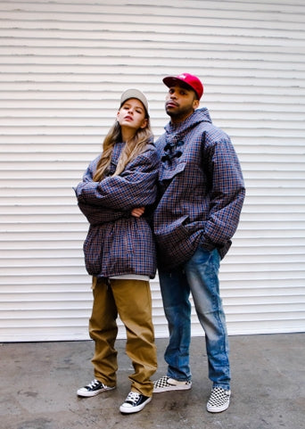 パーステップ(PERSTEP) Highneck Check Anorak Jumper SMOT4109