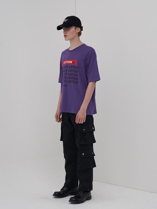 オーワイ(OY) CAUTION T (パープル)