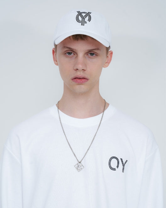 オーワイ(OY) TRIPLE LINE LOGO CAP (ホワイト)