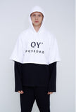 オーワイ(OY) LAYERED HOODIE (ホワイト)