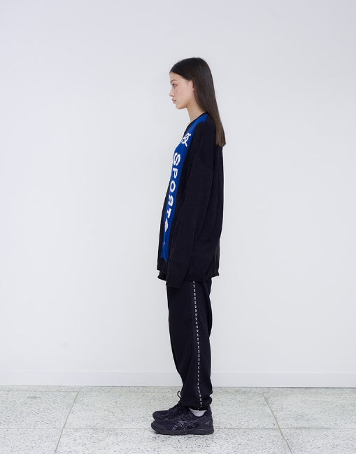 オーワイ(OY) SPORTS KNIT (ブラック/ブルー)