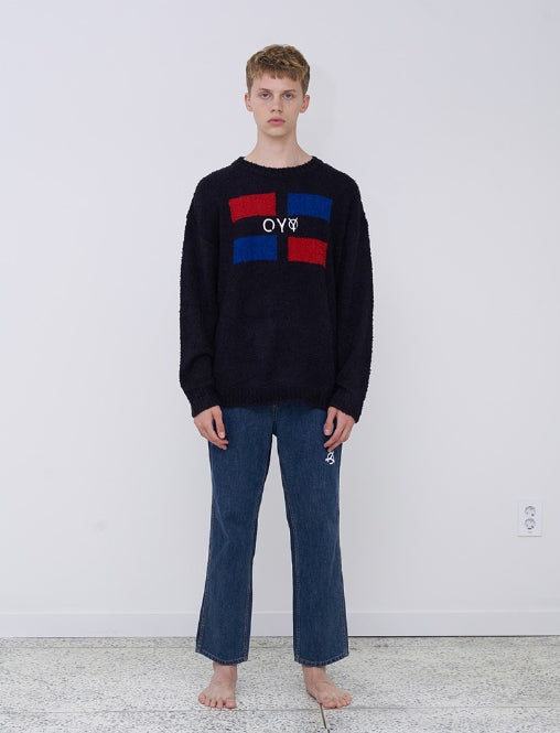 オーワイ(OY) FLAG KNIT (ブラック)