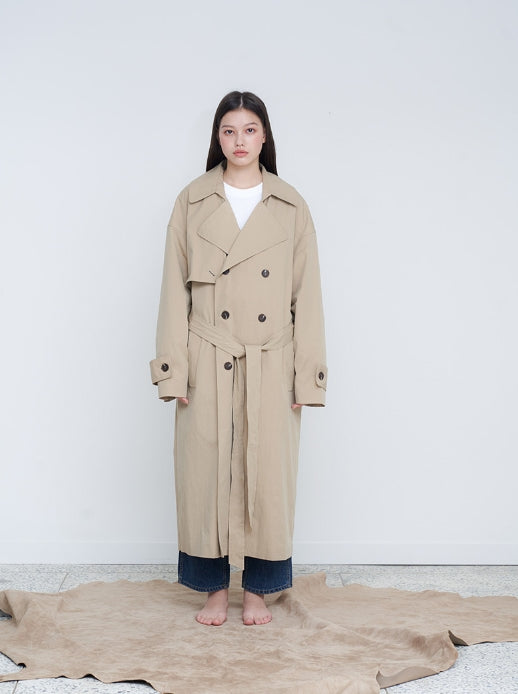 オーワイ(OY) OVER TRENCH COAT (ベージュ)