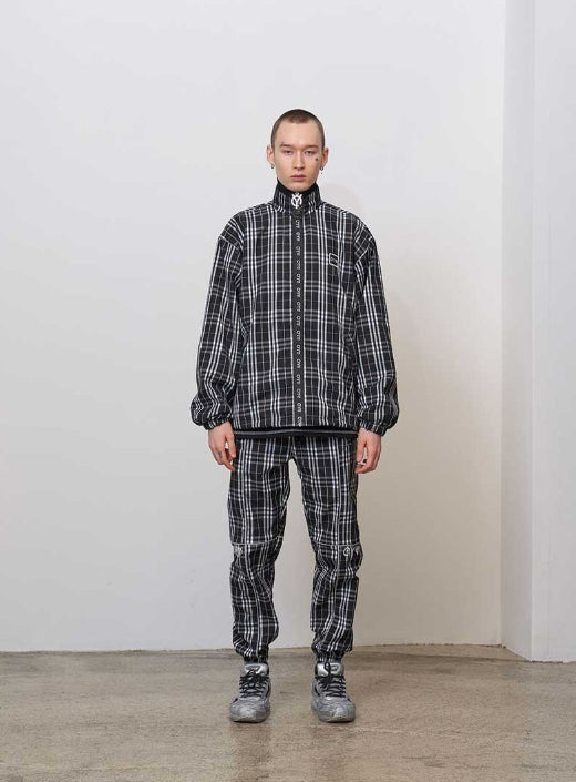 オーワイ(OY) ZIPPER TRACK JACKET - CHECK
