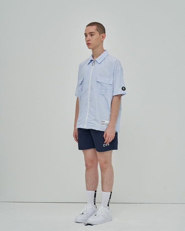 オーワイ(OY) LOGO ZIPPER SHIRTS - STRIPE