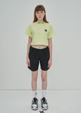 オーワイ(OY) LOGO CREW NECK CROP T - LIME