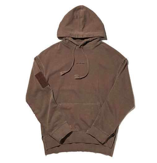 オベルー(OVERR) TOME.1 VELCRO PIGMENT DARKBROWN HOODIE