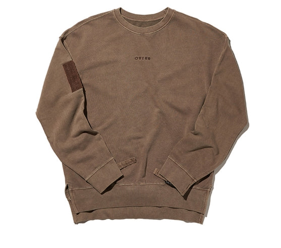オベルー(OVERR) TOME.1 VELCRO PIGMENT DARKBROWN SWEATSHIRTS