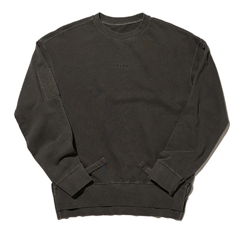 オベルー(OVERR) TOME.1 VELCRO PIGMENT CHARCOAL SWEATSHIRTS