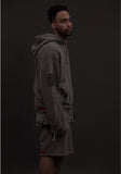 オベルー(OVERR) TOME.1 VELCRO PIGMENT GRAY HOODIE