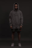 オベルー(OVERR) TOME.1 VELCRO PIGMENT GRAY HOODIE