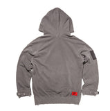 オベルー(OVERR) TOME.1 VELCRO PIGMENT GRAY HOODIE