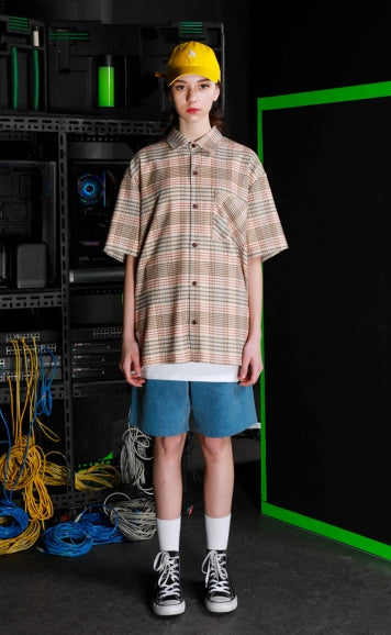 パーステップ(PERSTEP) Check Wire Short Sleeve Shirt SMSS4266