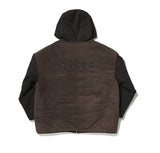 オベルー(OVERR) TOME.5 FLEECED BROWN HOODIE ZIPUP JACKET