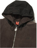 オベルー(OVERR) TOME.5 FLEECED BROWN HOODIE ZIPUP JACKET