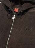 オベルー(OVERR) TOME.5 FLEECED BROWN HOODIE ZIPUP JACKET