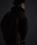 オベルー(OVERR) TOME.5 FLEECED BROWN HOODIE ZIPUP JACKET