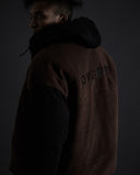 オベルー(OVERR) TOME.5 FLEECED BROWN HOODIE ZIPUP JACKET