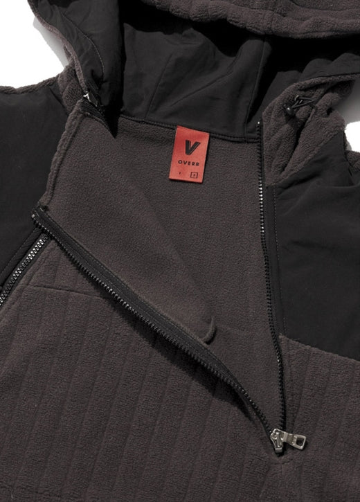 オベルー(OVERR) TOME.5 FLEECED CHARCOAL INCISION HOODIE