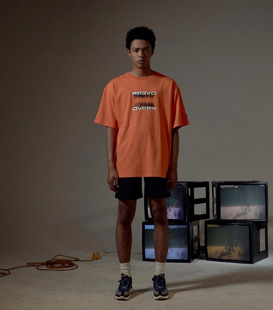 オベルー(OVERR) ESSAY.4 BACKPRINTING ORANGE TEE