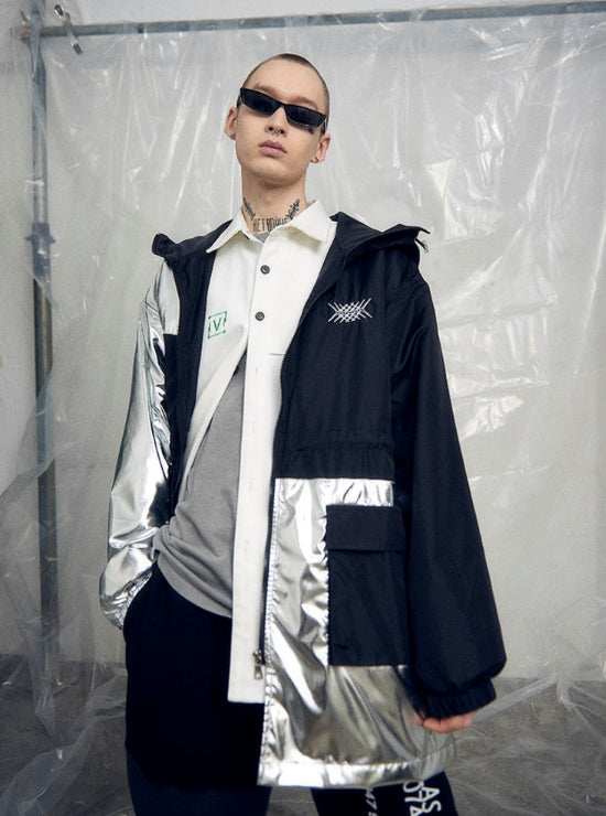 オベルー(OVERR) 19SS SILVER FOIL ARRANGMENT WINDCHEATER