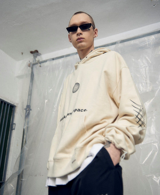 オベルー(OVERR) 19SS SPACE LIGHTBEIGE HOODIE