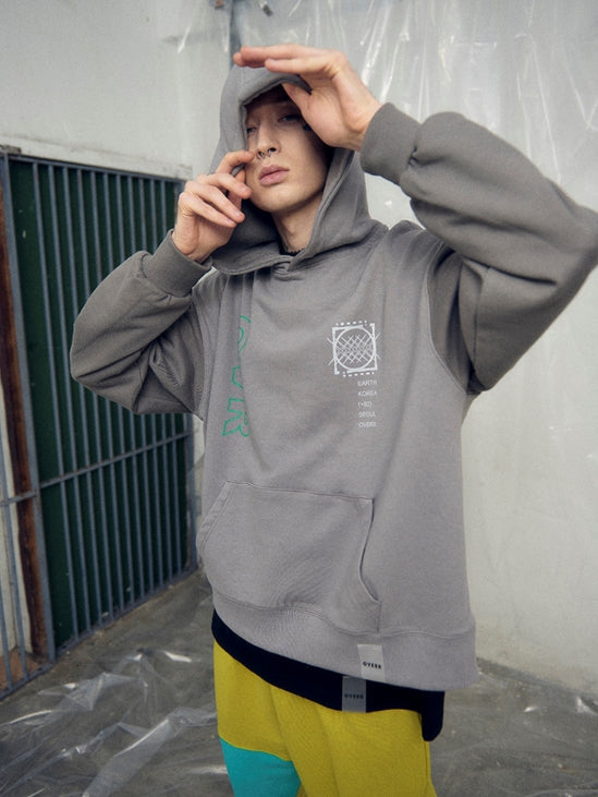 オベルー(OVERR) 19SS ARRANGE GRAY HOODIE