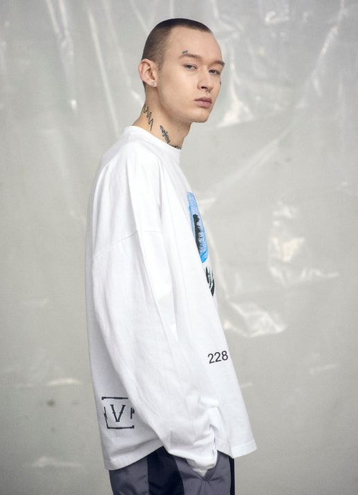 オベルー(OVERR) 19SS PRAYER WHITE L/S TEE