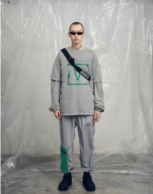 オベルー(OVERR) 19SS PIGMENT GRAY V LOGO TEE