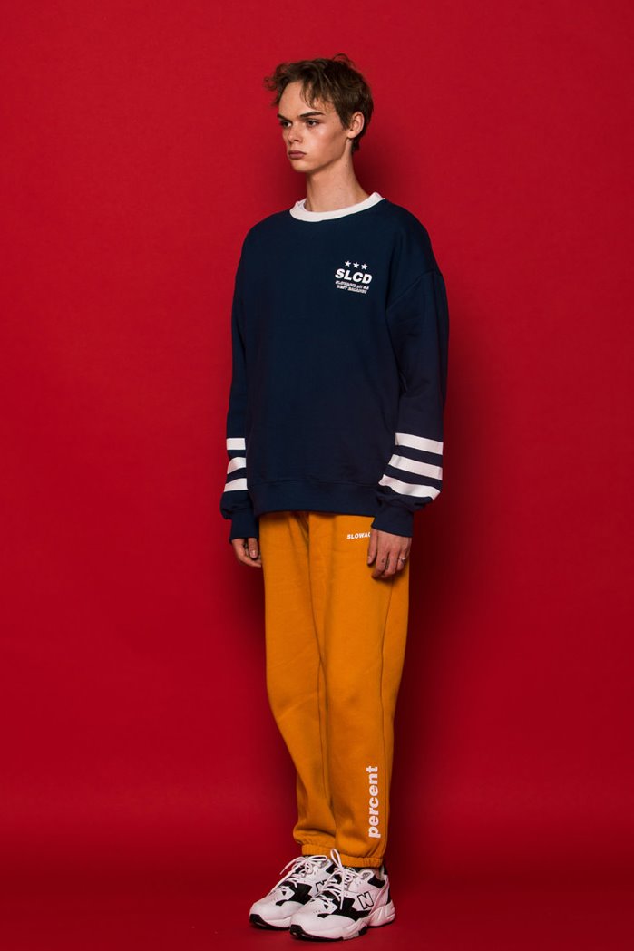 スローアシッド(SLOW ACID) 3LINE Sweatshirt (BLUE)