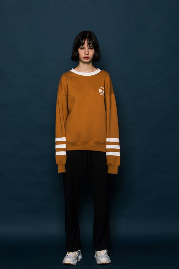 スローアシッド(SLOW ACID) 3LINE Sweatshirt (BROWN)