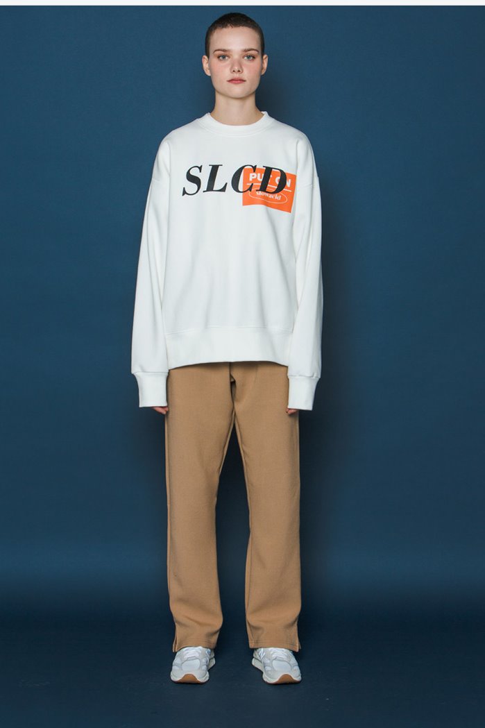 スローアシッド(SLOW ACID)　Orangebox Logo Sweatshirt (WHITE)