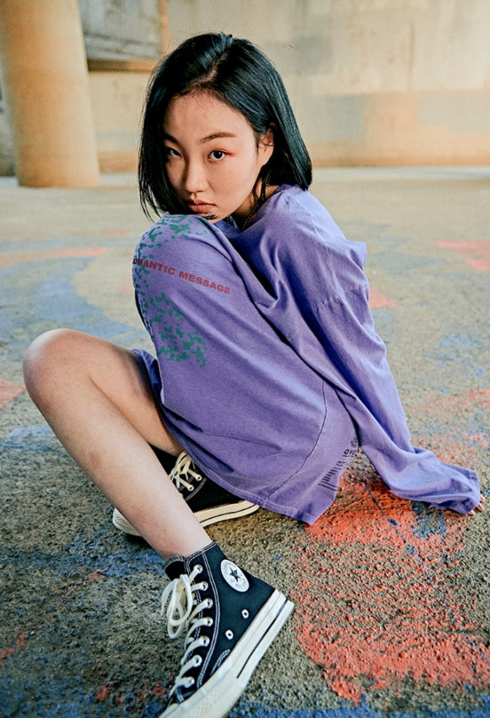 オベルー(OVERR) 19SU PIGMENT PIXEL PURPLE L/S TEE