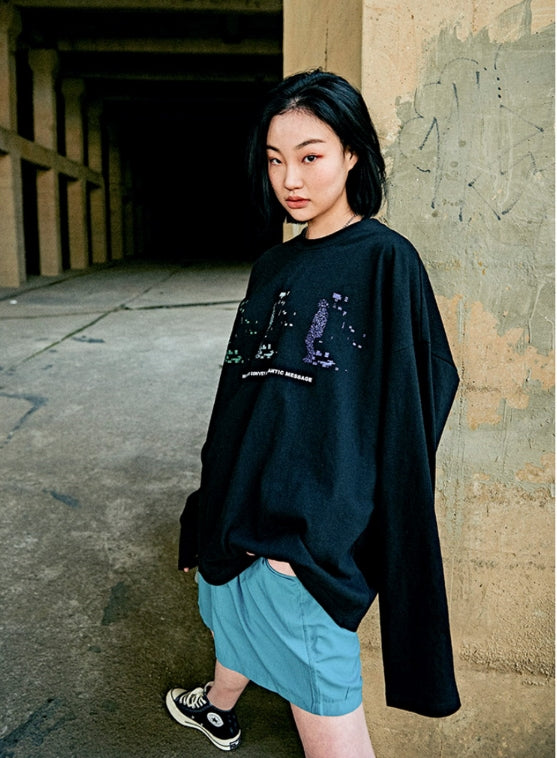オベルー(OVERR) 19SU PEOPLE BLACK L/S TEE