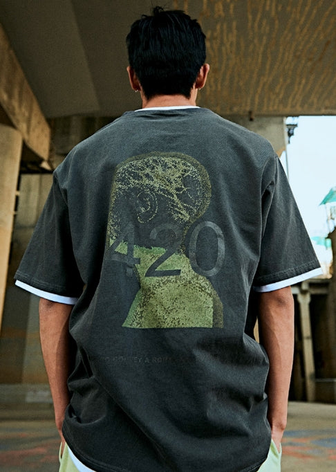 オベルー(OVERR) 19SU PIGMENT DARKGRAY 420 TEE