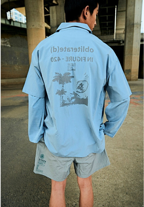 オベルー(OVERR) 19SU HAWAIIAN SKYBLUE SHIRTS