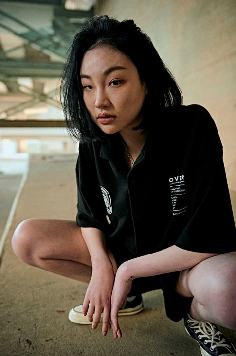 オベルー(OVERR) 19SU PIQUE BLACK SHIRTS