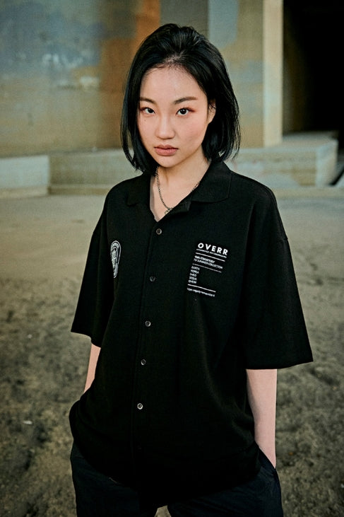 オベルー(OVERR) 19SU PIQUE BLACK SHIRTS