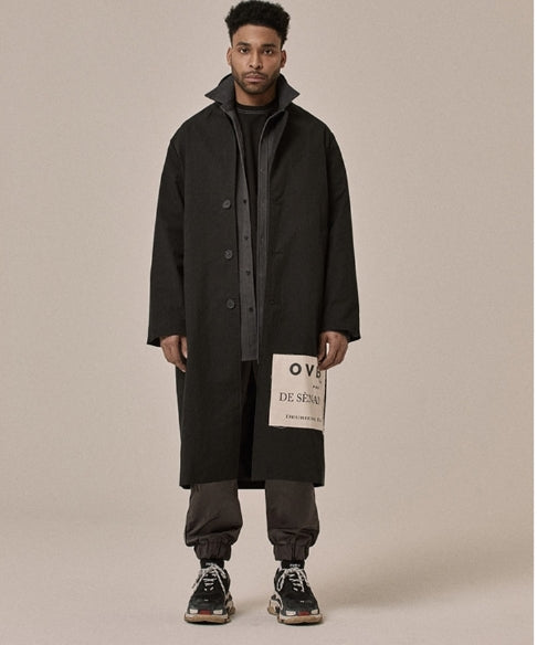 オベルー(OVERR) 18SS SIDE POSTCARD BLACK COAT