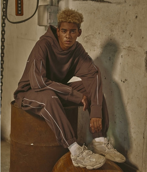 オベルー(OVERR) 18FW CIRCLE BS KHAKI PIPING HOODIE