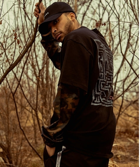 オベルー(OVERR) 18SS LAYERED BLACK CAMO TEE