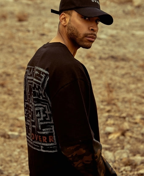 オベルー(OVERR) 18SS LAYERED BLACK CAMO TEE