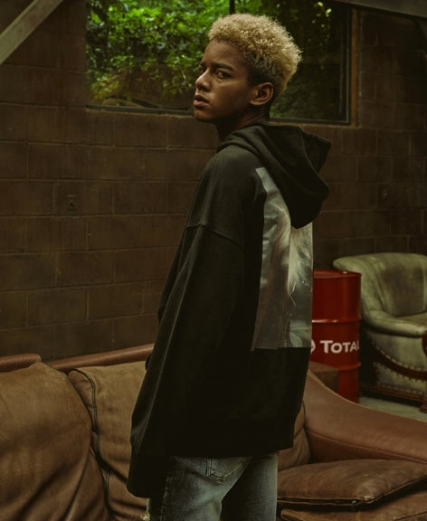 オベルー(OVERR) 18FW BE BORN BLACK HOODIE