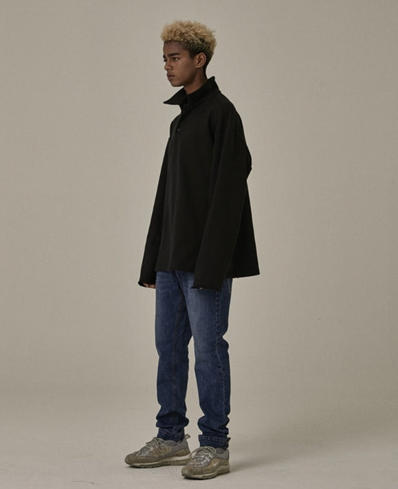 オベルー(OVERR) 18FW RUGBY BLACK SWEATSHIRTS